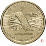 США 1 доллар (dollar) 2010  "Коренные Американцы - Пояс Гайавата"