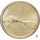 США 1 доллар (dollar) 2011 D "Коренные Американцы - Договор с Вампаноагами"