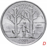 США 1/4 доллара (квотер, 25 центов) 2001  "Штат Вермонт"