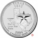 США 25 центов (квотер) 2004  — штат Техас
