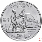 США 1/4 доллара (квотер, 25 центов) 2005  "Штат Калифорния"