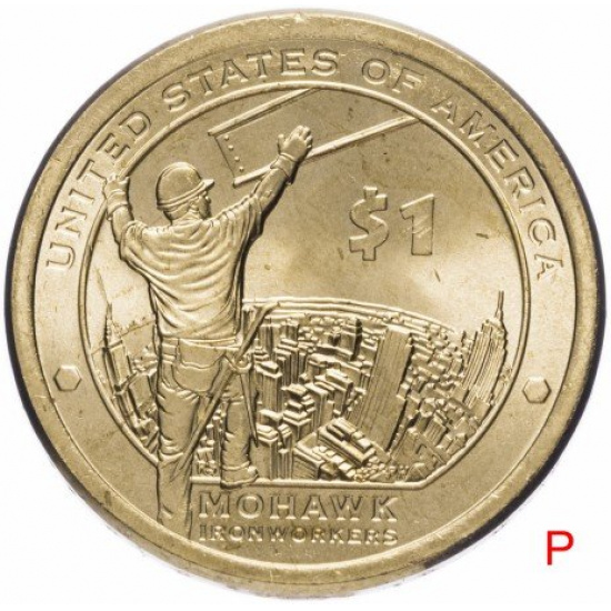 США 1 доллар (dollar) 2015  "Коренные Американцы - Рабочие Мохоки" - 1
