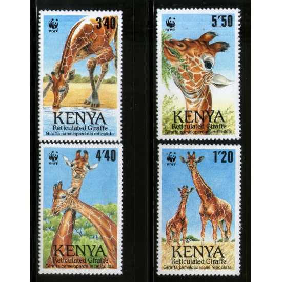 Кения 1989 год Фауна,Жирафы WWF 4 марки MNH - 1