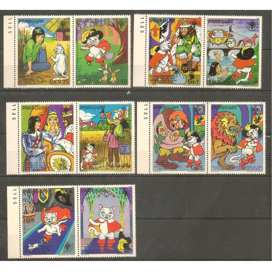Парагвай 1979 год Сказка Ш.Перро Кот в сапогах 10 марок MNH - 1